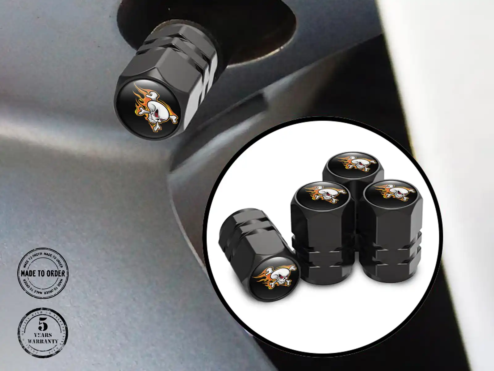 Tires Valve Caps for Motorcycle Glossy
